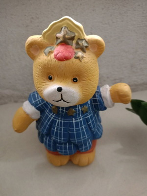 Bear piggy bank used, ceramic, 17cm height
