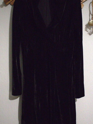 Cotton long-sleeve dress new, black, size 3, length 96cm