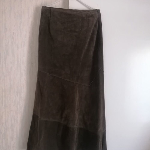 Ashley Brooke vintage leather maxi skirt new, suede, oil color
