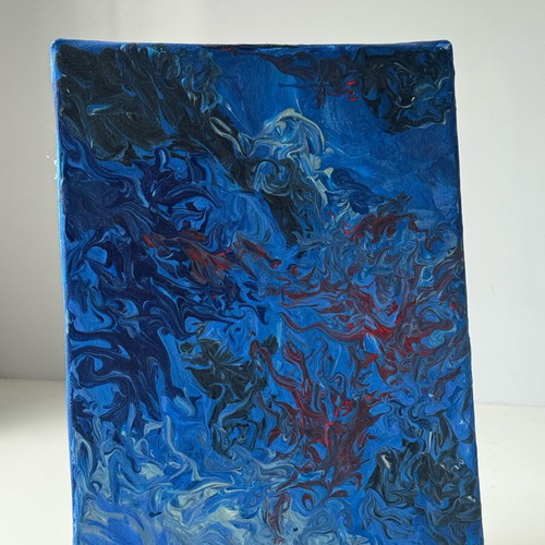 Fluid art canvas handmade