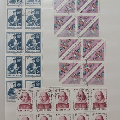 Blue Stamp Album used, 10 pages with varied thematic blocks