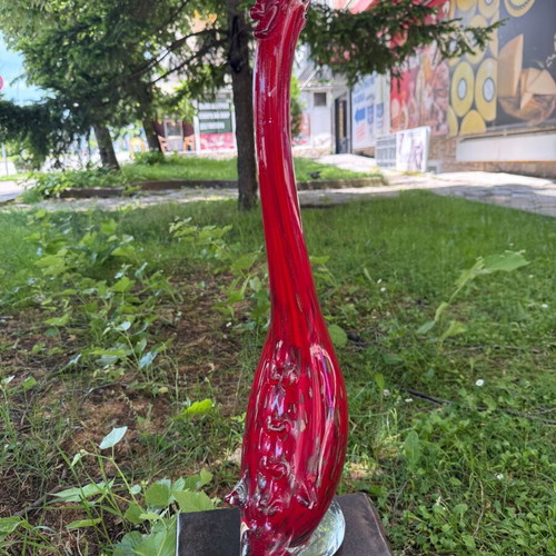 Γυάλινες γλυπτές Murano ζευγάρι μεταχειρισμένες, φυσητό γυαλί