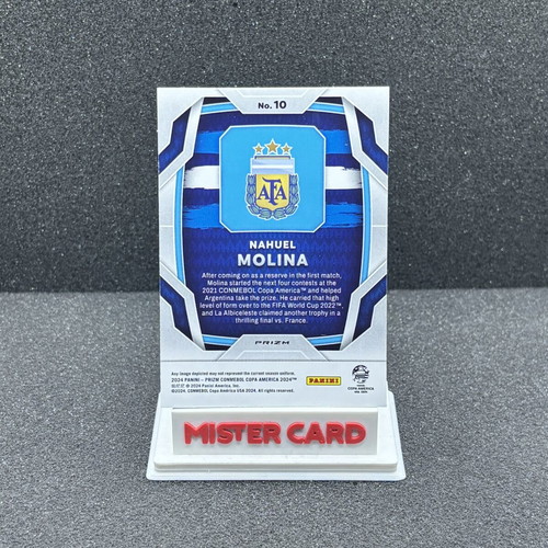 2024 Panini Prizm Copa America Nahuel Molina zebra SP #10 Argentina card