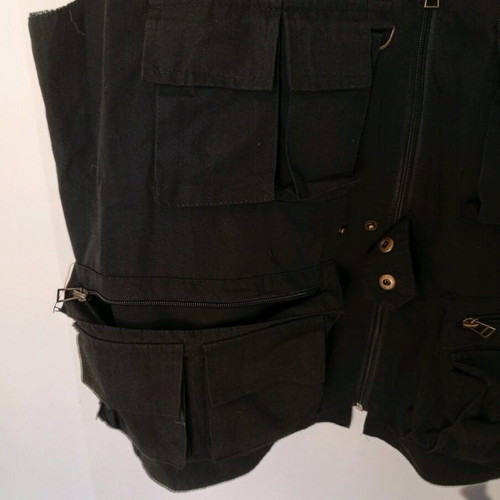 Cargo sleeveless vest used xl black with pockets