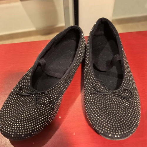 Zara children's black ballerinas with rhinestones, size 31, used