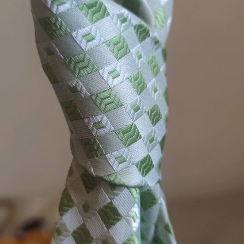 Silk tie new, gray and light green