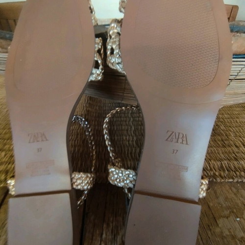 Zara gold platform sandals new, size 37