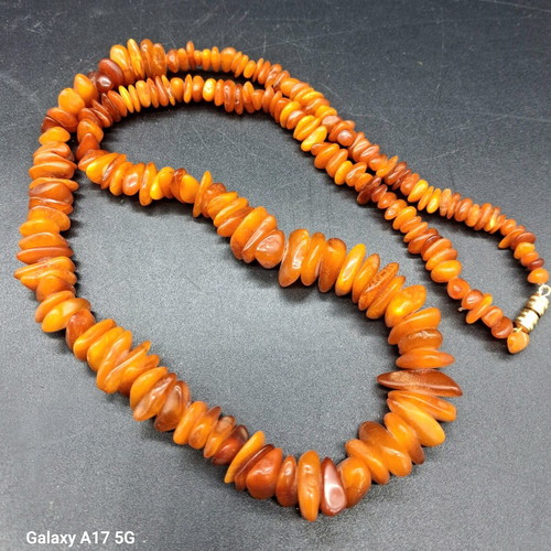 Vintage necklace made of authentic Baltic amber, used, 45gr
