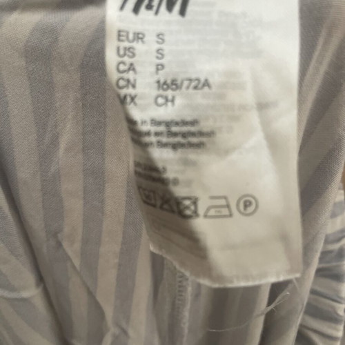 H&M striped pants used, blue and white, sizes S and M