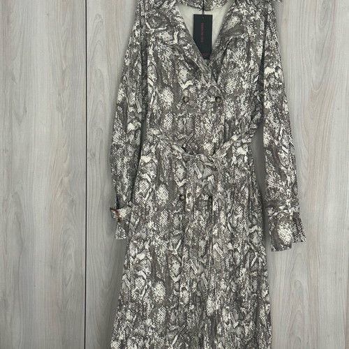 Trench coat snake print cotton new ASOS gray beige