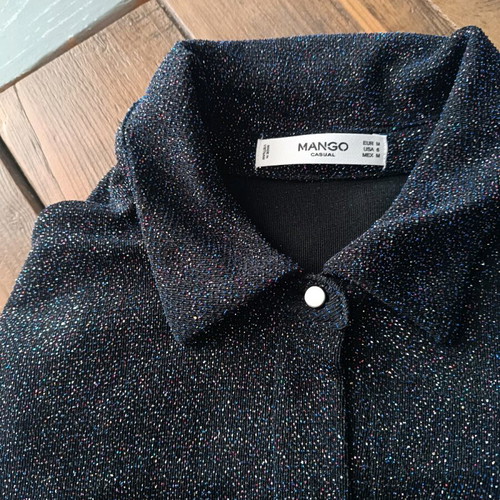 Mango party blouse like new, size M, navy blue