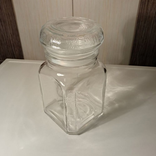 Glass Storage Jar 600ml with Airtight Plastic Seal Lid