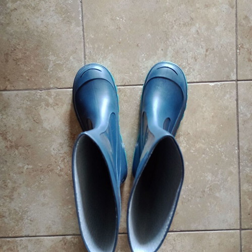 Women's galotses used, blue with turquoise sole, size 38