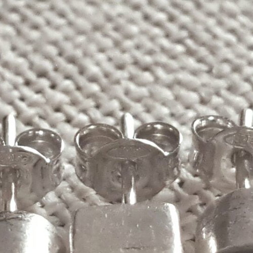 Handmade silver stud earrings 925, set of 3, geometry design, like new