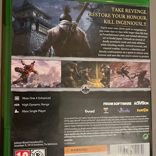 Xbox Sekiro: Shadows Die Twice Xbox One like new