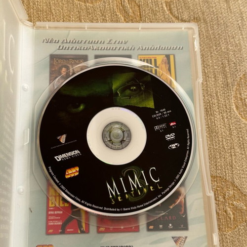 Mimic 3 DVD like new with Greek subtitles