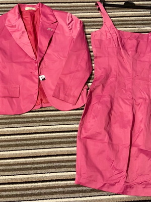 Artigli satin dress and jacket set new, size 44