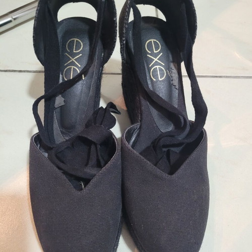 Exe black platform espadrilles used, 10 cm heel