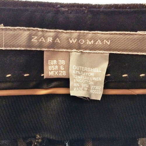 Brown chocolate striped suit with pockets Zara Woman size 38 like new