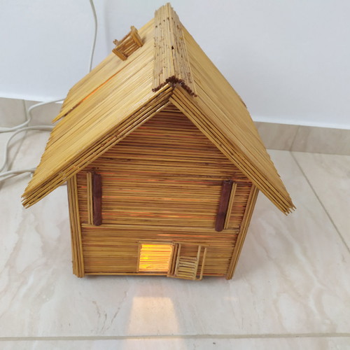 Handmade wooden house lamp frame new