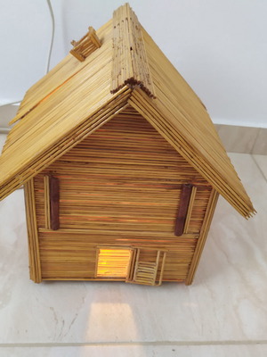 Handmade wooden house lamp frame new