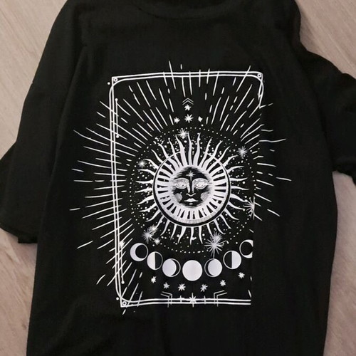 Short-sleeve shirt with sun and moons new