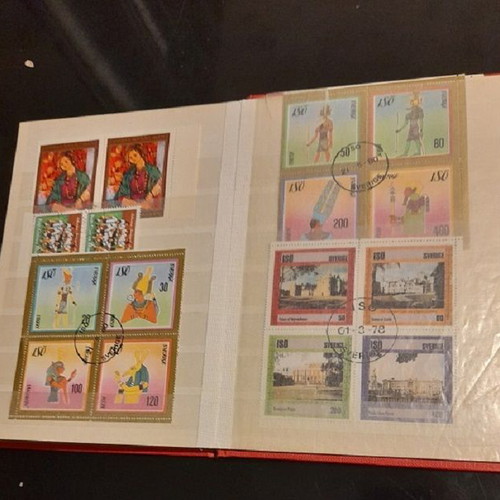 Small album used with thematic sealed and unsealed stamp series