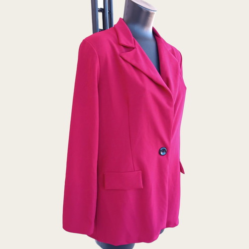 Women's red blazer, size M/L, elastic fabric