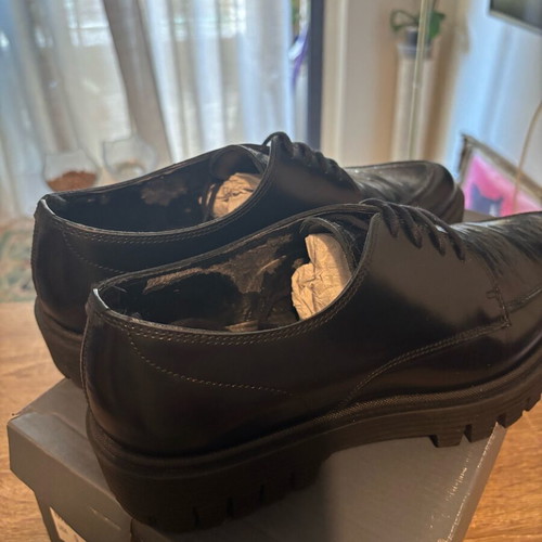 Zara leather men's casual shoes used, black, sizes 40.5-41