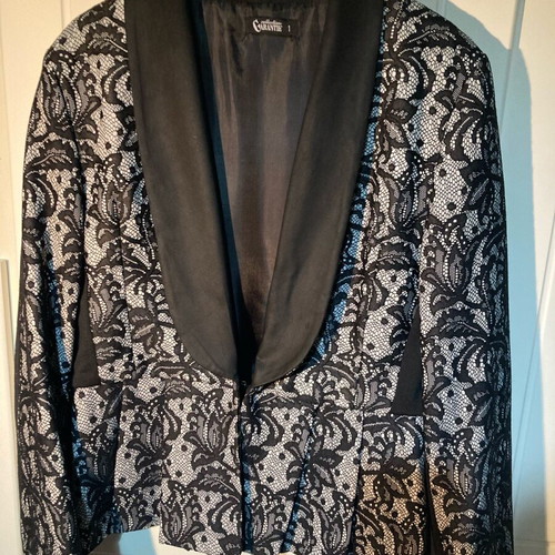 Formal jacket new with lace detail, black and white