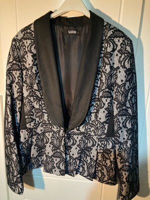 Formal jacket new with lace detail, black and white