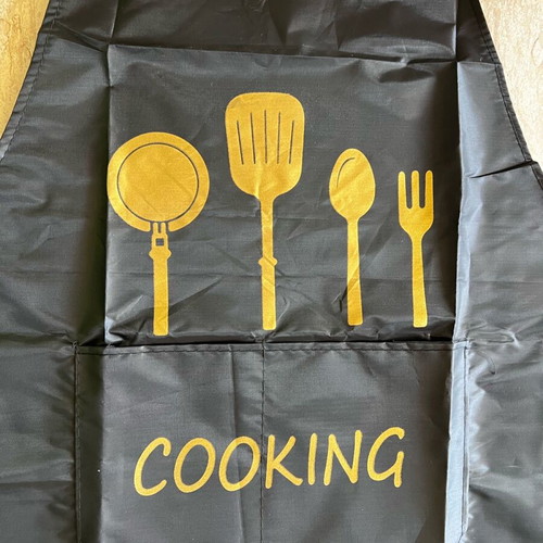 Chef apron new black waterproof with 2 pockets