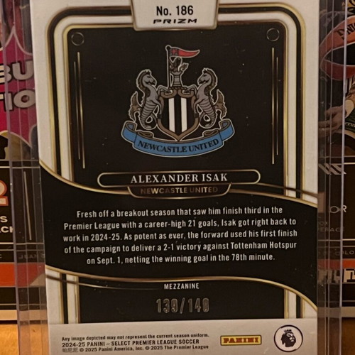 Alexander Isak Panini Select Premier League Newcastle United card like new