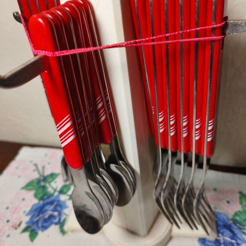 Vintage 1970s Cutlery Set 24 Pieces Made in Poland Like New