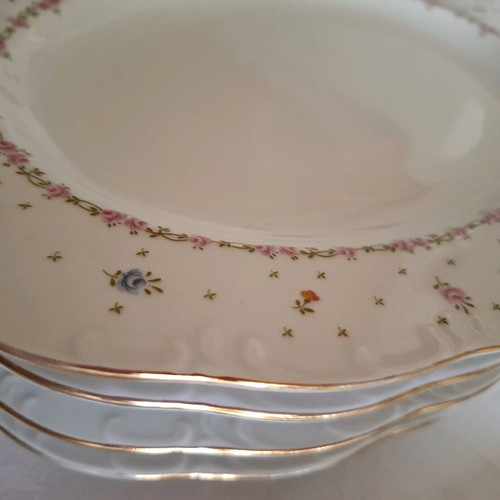 Rosenthal porcelain dinnerware set 72 pieces with floral and gold design