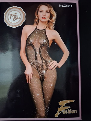 Black bodysuit with rhinestones sleeveless transparent