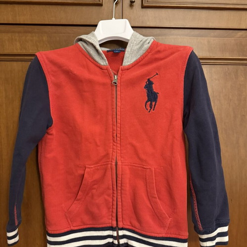 Polo Ralph Lauren Kids Hoodie Size 6 Like New, Red and Blue