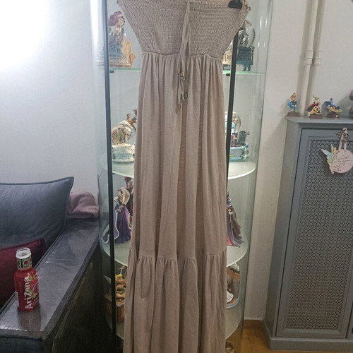 Long strapless dress like new, beige, size L