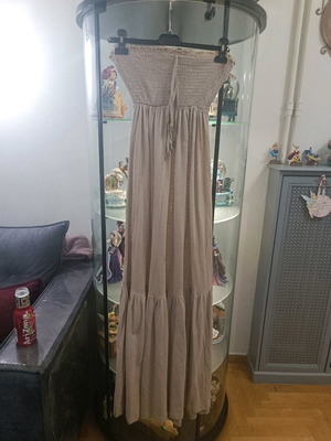 Long strapless dress like new, beige, size L