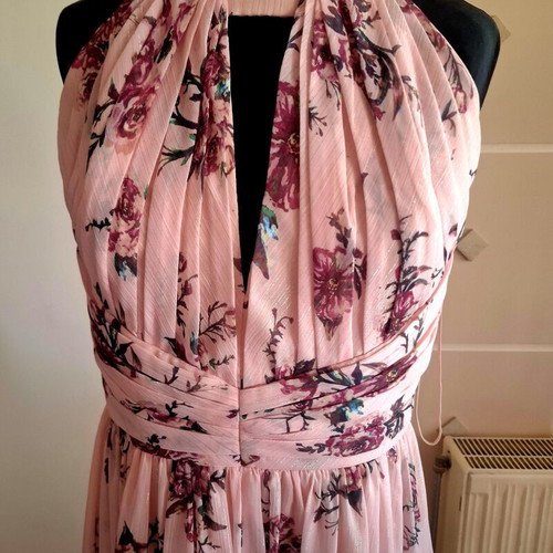 Marchesa Notte Bridesmaids maxi dress, floral, pink