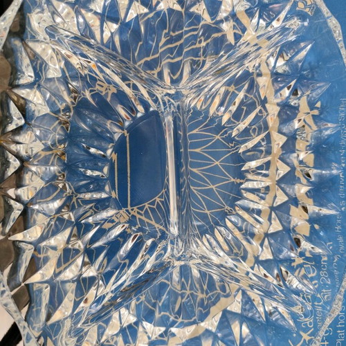 Crystal platter with four compartments for nuts new