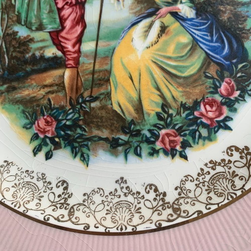 Πιάτο Vintage Barrats of Staffordshire 1950 με ζευγάρι Fragonard