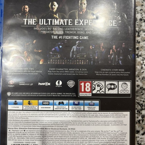 Mortal Kombat XL PS4 game like new with extra characters