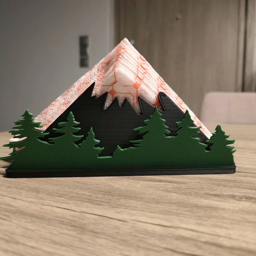 Mountain Forest 3D Art Design Handmade Napkin Holder new