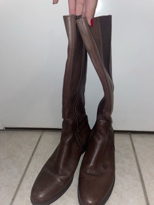 Women's leather boots used, brown, size 40