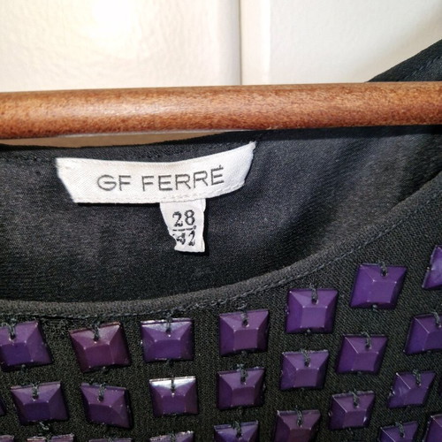 GF Ferre dress used, size Small, black with purple sequins