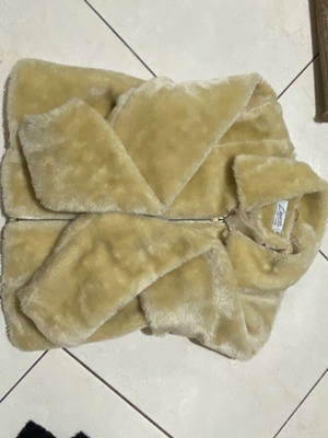 Fur coat used beige size small short