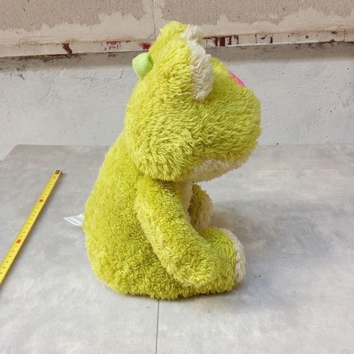 Plush doll green frog vintage used