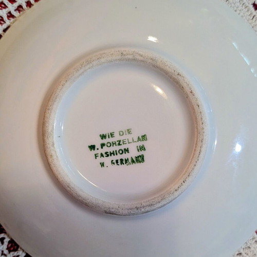 W. Porzellan vintage porcelain ashtray with peacock design
