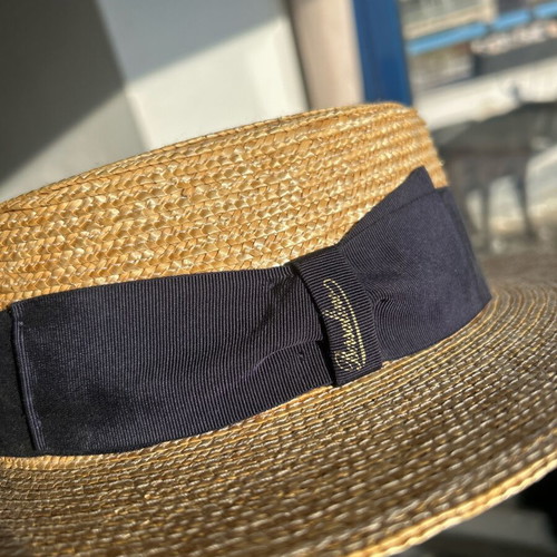 Borsalino Straw Boater Hat New, Handmade Italy Riviera Style